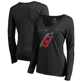 Carolina Hurricanes Women's Team Alternate Long Sleeve V-Neck T-Shirt - Black | NHL on sale