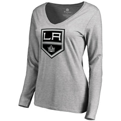 Los Angeles Kings Women's Team Alternate Long Sleeve V-Neck T-Shirt - Heather Gray | NHL sale