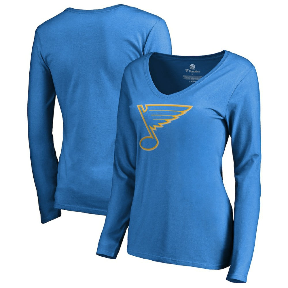 St. Louis Blues Women's Team Alternate Long Sleeve V-Neck T-Shirt - Blue | NHL on sale
