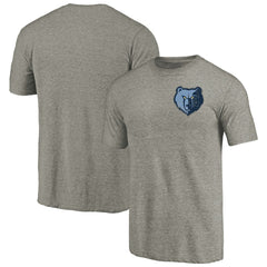 Memphis Grizzlies Primary Logo Left Chest Distressed Tri-Blend T-Shirt Gray