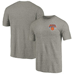 New York Knicks Primary Logo Left Chest Distressed Tri-Blend T-Shirt Gray