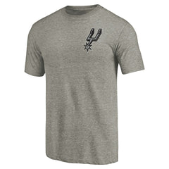 San Antonio Spurs Primary Logo Left Chest Distressed Tri-Blend T-Shirt Gray