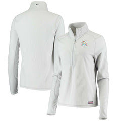 Miami Marlins Vineyard Vines Women's Performance Grid Half-Zip Pullover Top Online