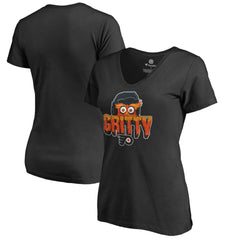 Philadelphia Flyers Women's Go Gritty V-Neck T-Shirt - Black | NHL on sale