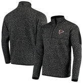 Atlanta Falcons Antigua Fortune Quarter-Zip Pullover Jacket - Heather Black - NFL