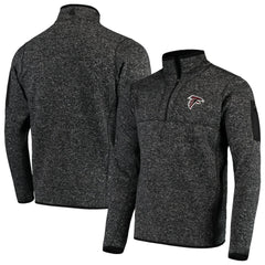 Atlanta Falcons Antigua Fortune Quarter-Zip Pullover Jacket - Heather Black - NFL