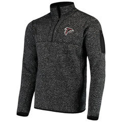 Atlanta Falcons Antigua Fortune Quarter-Zip Pullover Jacket - Heather Black - NFL