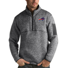 Buffalo Bills Antigua Fortune Quarter-Zip Pullover Jacket - Charcoal - NFL