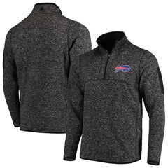 Buffalo Bills Antigua Fortune Quarter-Zip Pullover Jacket - Heathered Black - NFL