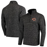 Chicago Bears Antigua Fortune Quarter-Zip Pullover Jacket - Heather Black - NFL