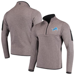 Detroit Lions Antigua Fortune Quarter-Zip Pullover Jacket - Charcoal - NFL