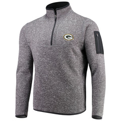 Green Bay Packers Antigua Fortune Quarter-Zip Pullover Jacket - Charcoal - NFL