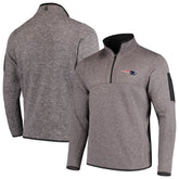 New England Patriots Antigua Fortune Quarter-Zip Pullover Jacket - Charcoal - NFL