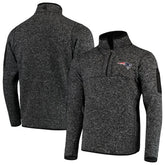 New England Patriots Antigua Fortune Quarter-Zip Pullover Jacket - Heather Black - NFL