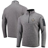 New Orleans Saints Antigua Fortune Quarter-Zip Pullover Jacket - Charcoal - NFL