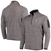 Philadelphia Eagles Antigua Fortune Quarter-Zip Pullover Jacket - Charcoal - NFL