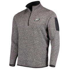 Philadelphia Eagles Antigua Fortune Quarter-Zip Pullover Jacket - Charcoal - NFL