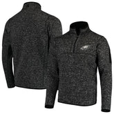 Philadelphia Eagles Antigua Fortune Quarter-Zip Pullover Jacket - Heather Black - NFL