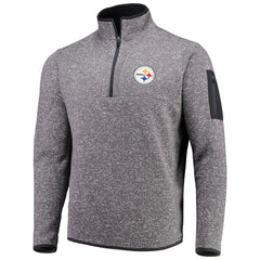 Pittsburgh Steelers Antigua Fortune Quarter-Zip Pullover Jacket - Charcoal - NFL