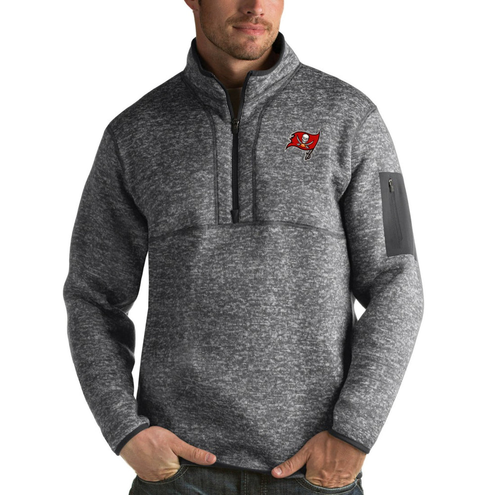 Tampa Bay Buccaneers Antigua Fortune Quarter-Zip Pullover Jacket - Charcoal - NFL