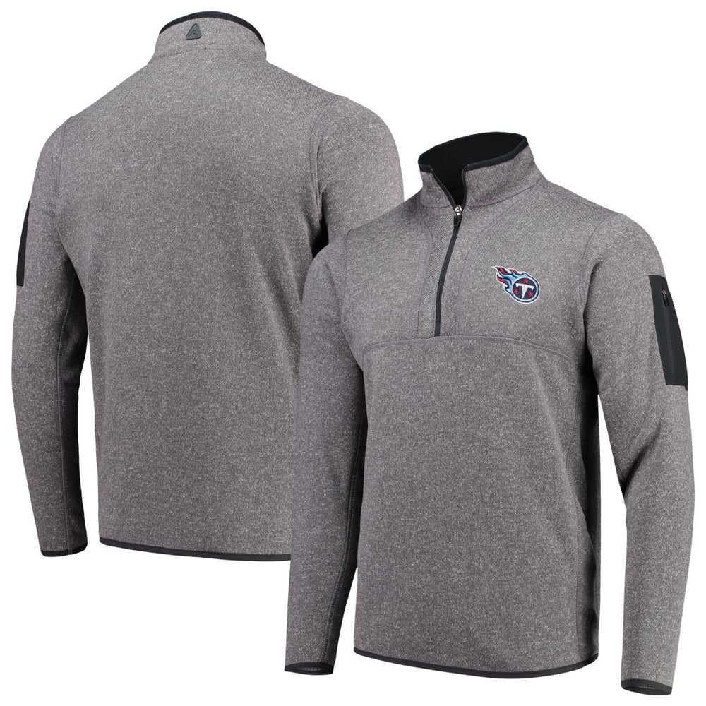 Tennessee Titans Antigua Fortune Quarter-Zip Pullover Jacket - Charcoal - NFL