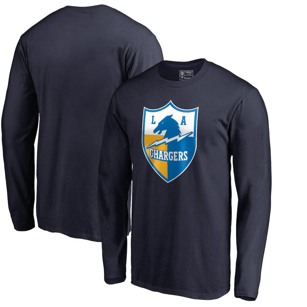 Los Angeles Chargers Vintage Shield Logo Long Sleeve T-Shirt - Navy - NFL