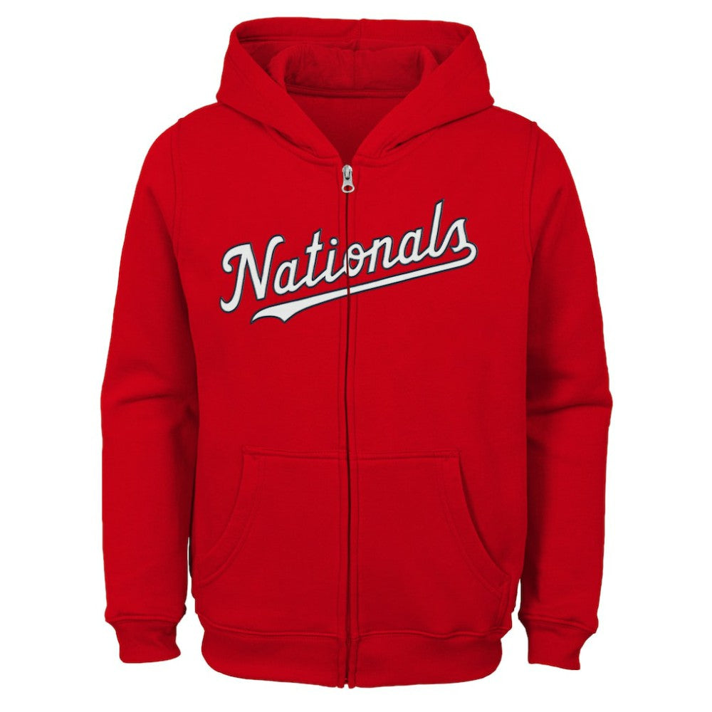 Washington Nationals Youth Team Color Wordmark Full-Zip Hoodie Online