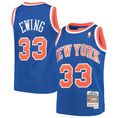 Mitchell & Ness Patrick Ewing New York Knicks Youth Hardwood Classics Swingman Throwback Jersey Blue