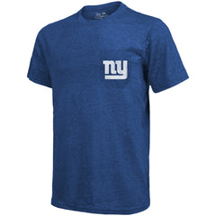 New York Giants Majestic Threads Tri-Blend Pocket T-Shirt - Heathered Royal - NFL
