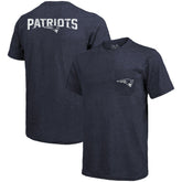 New England Patriots Majestic Threads Tri-Blend Pocket T-Shirt - Heathered Navy - NFL