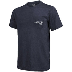 New England Patriots Majestic Threads Tri-Blend Pocket T-Shirt - Heathered Navy - NFL