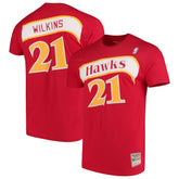 Mitchell & Ness Dominique Wilkins Atlanta Hawks Hardwood Classics Team Name & Number T-Shirt Red