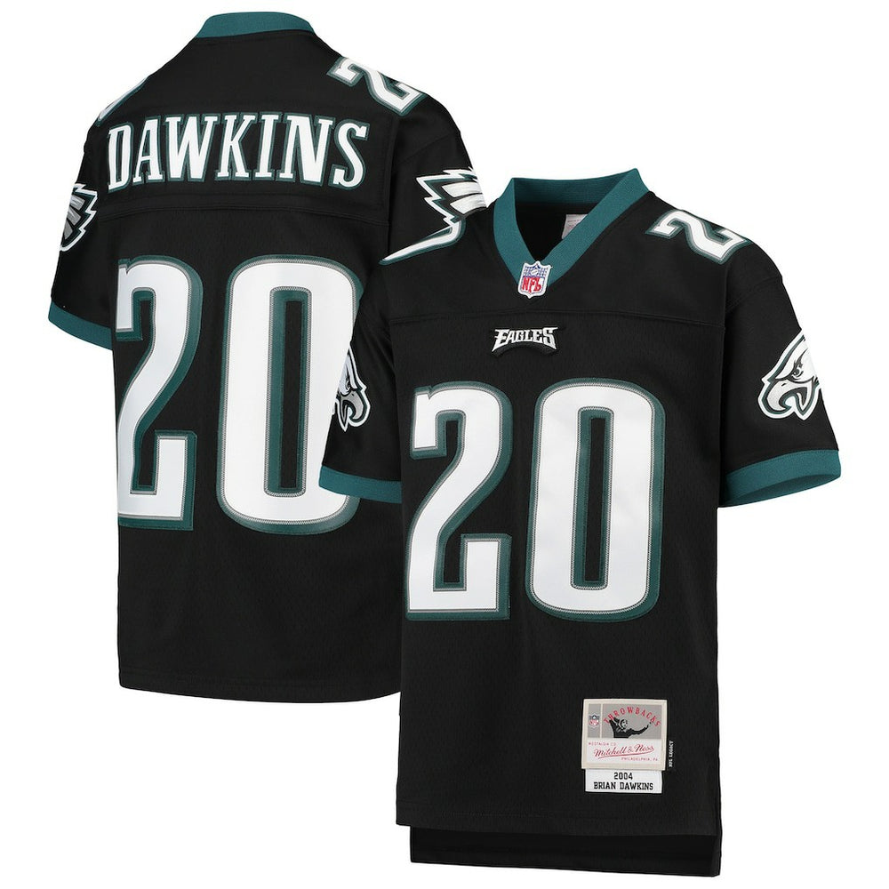Brian Dawkins Philadelphia Eagles Youth 2004 Legacy Retired Player Jersey - Black - Mitchell & Ness