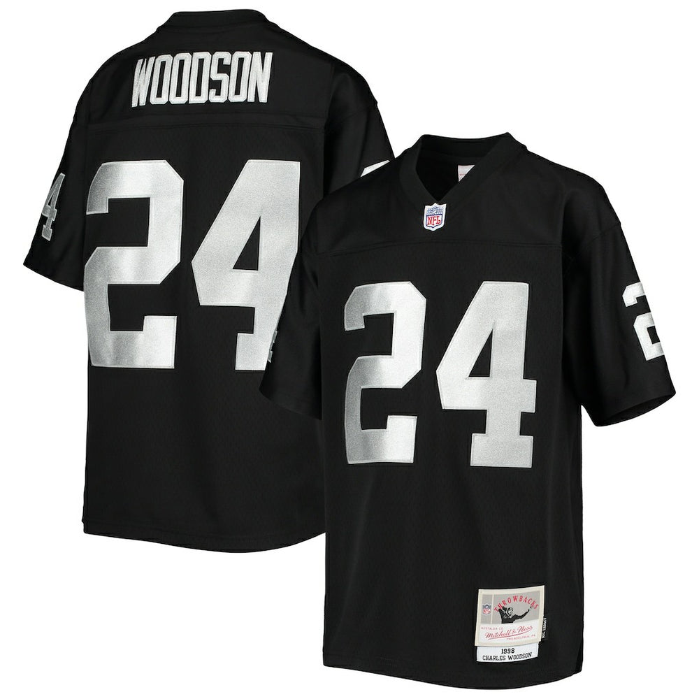 Charles Woodson Las Vegas Raiders Youth 1998 Legacy Retired Player Jersey - Black - Mitchell & Ness