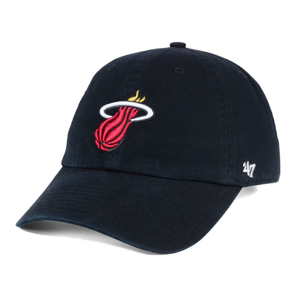 47 brand Miami Heat '47 Core Logo Clean Up Adjustable Hat Black