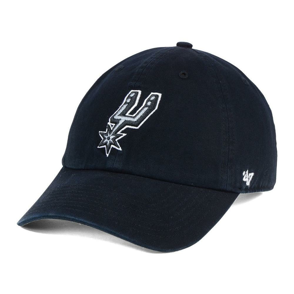 47 brand San Antonio Spurs '47 Core Logo Clean Up Adjustable Hat Black