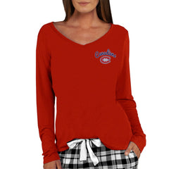 Montreal Canadiens Concepts Sport Women's Marathon Knit Long Sleeve V-Neck Top - Red | NHL Clearance