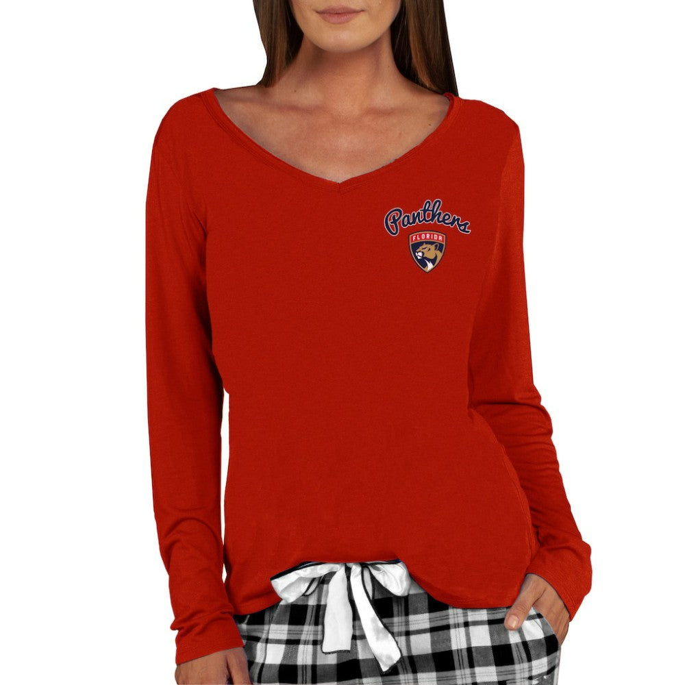 Florida Panthers Concepts Sport Women's Marathon Knit Long Sleeve V-Neck Top - Red | NHL Lifestyle