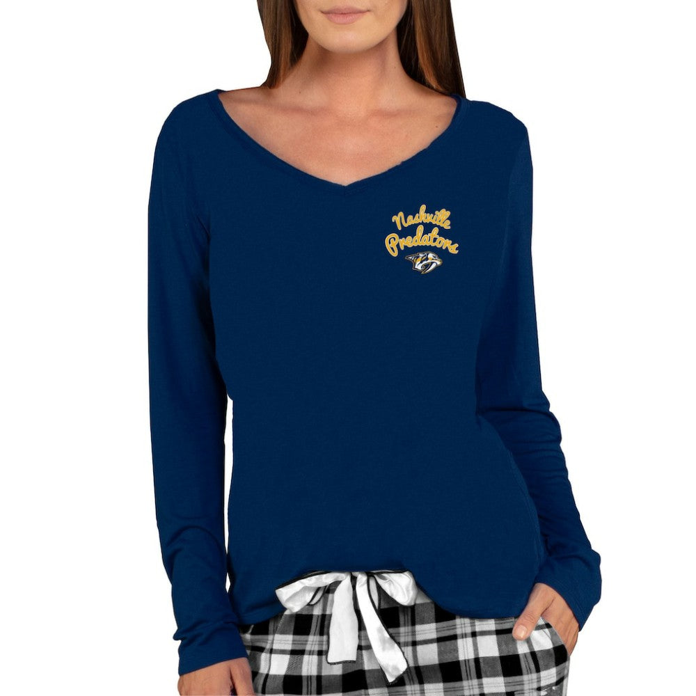 Nashville Predators Concepts Sport Women's Marathon Knit Long Sleeve V-Neck Top - Navy | NHL discount