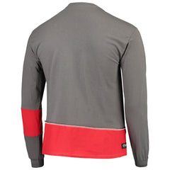 Tampa Bay Buccaneers Refried Apparel Sustainable Upcycled Angle Long Sleeve T-Shirt - Pewter/Red - NFL