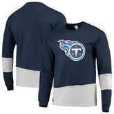 Tennessee Titans Refried Apparel Sustainable Upcycled Angle Long Sleeve T-Shirt - Navy/Gray - NFL