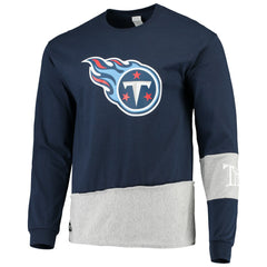Tennessee Titans Refried Apparel Sustainable Upcycled Angle Long Sleeve T-Shirt - Navy/Gray - NFL