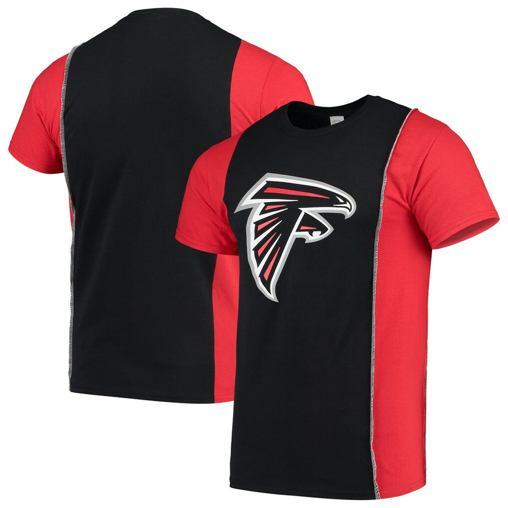 Atlanta Falcons Refried Apparel Sustainable Upcycled Split T-Shirt - Black/Red - NFL