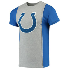 Indianapolis Colts Refried Apparel Sustainable Upcycled Split T-Shirt - Gray/Royal - NFL