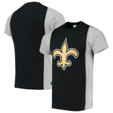New Orleans Saints Refried Apparel Sustainable Upcycled Split T-Shirt - Black/Gray - NFL