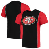 San Francisco 49ers Refried Apparel Sustainable Upcycled Split T-Shirt - Black/Scarlet - NFL