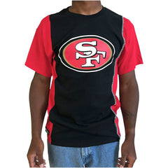San Francisco 49ers Refried Apparel Sustainable Upcycled Split T-Shirt - Black/Scarlet - NFL