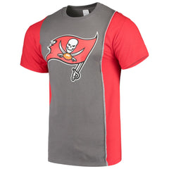 Tampa Bay Buccaneers Refried Apparel Sustainable Upcycled Split T-Shirt - Pewter/Red - NFL