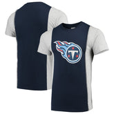 Tennessee Titans Refried Apparel Sustainable Upcycled Split T-Shirt - Navy/Gray - NFL
