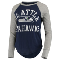 Seattle Seahawks Touch Women's Waffle Raglan Lightweight Long Sleeve T-Shirt - College Navy - NFL